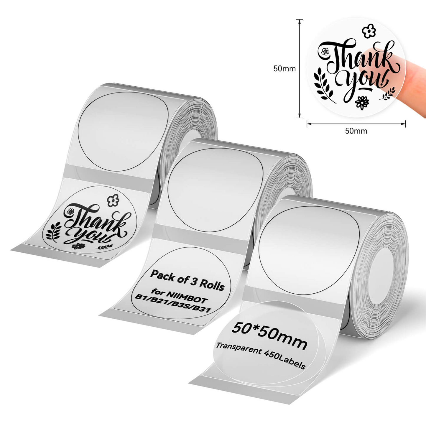 Clear Label Tape Set for B21, B1, B3S - Niimbot Online