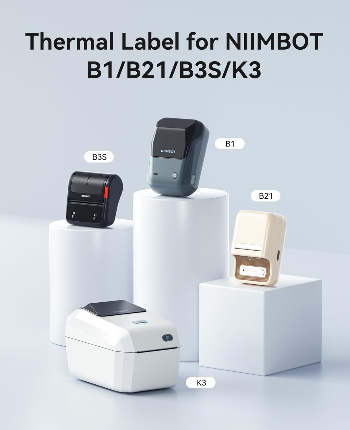 NIIMBOT B21/B3S Lable Maker Tape 1.9 x 2.7 (50 × 70 mm) Waterdichte Sticker Papier Verzendadres Etikettering Vervanging met Zelfklevend, 1 rol van 110 stuks (Wit NIIMBOT B21/B3S Lable Maker Tape 1.9 x 2.7 (50 × 70 mm) Waterdichte Sticker Papier Verzendadres Etikettering Vervanging met Zelfklevend, 1 rol van 110 stuks (Wit